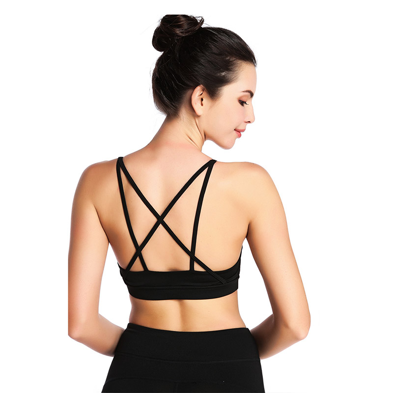 Strappy Removable Padded Racerback Sports Bras for Women